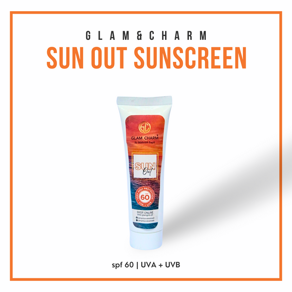 Glam and Charm Sun Out spf60 Sun block cream